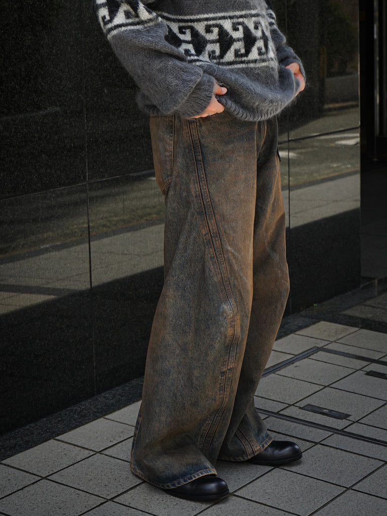 NVRFRGT 3D Twisted Wide Leg Jeans 23aw - デニム/ジーンズ
