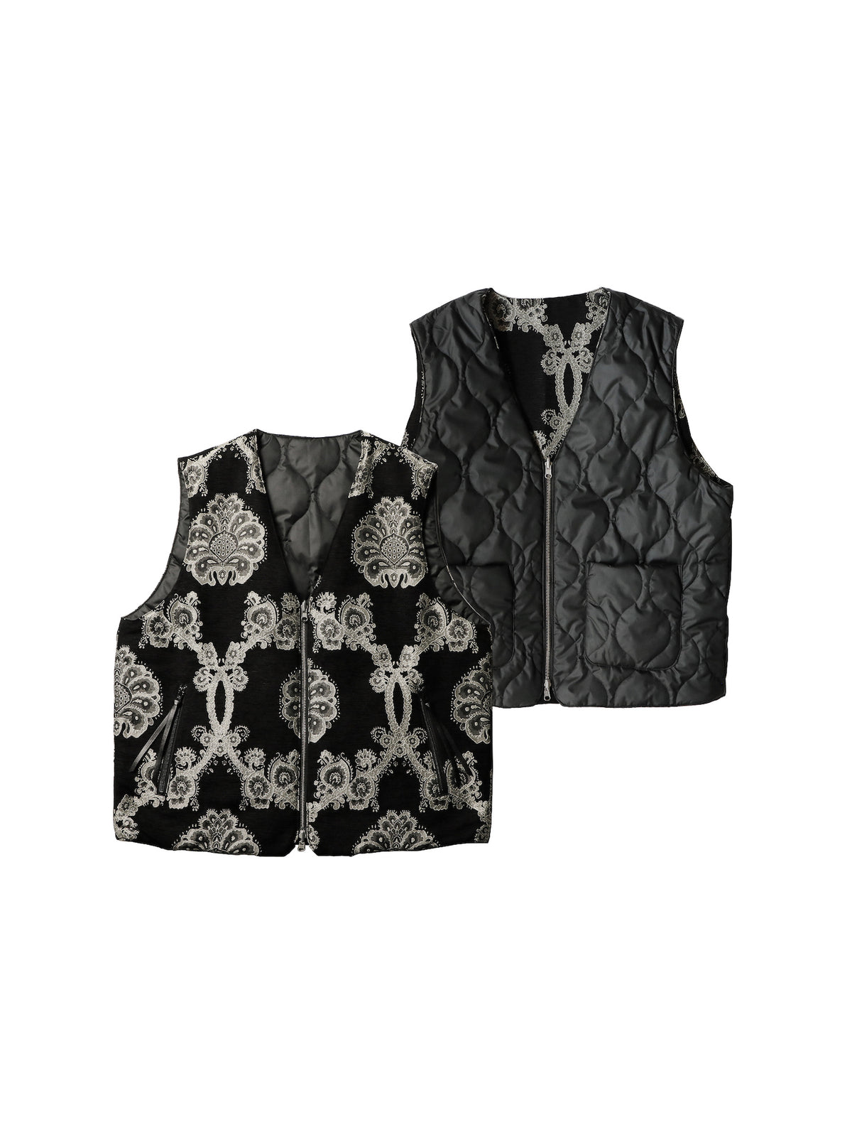 superNova. / Reversible zip vest - Velvet jacquard– PRANK STORE