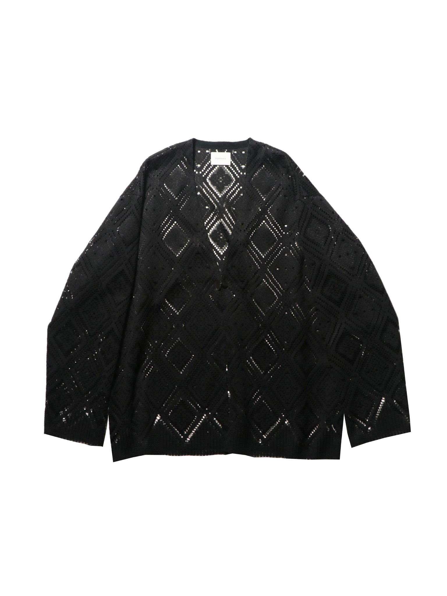 superNova. "V neck cardigan - Diamond raschel lace"